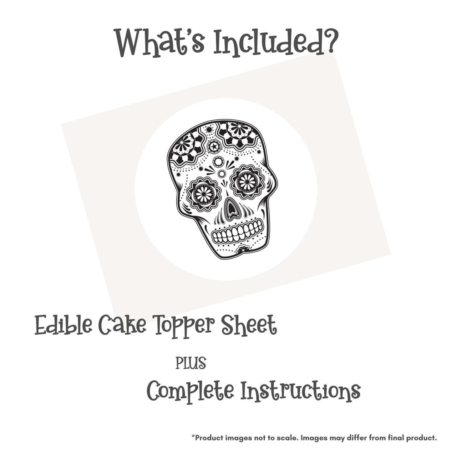Sugar Skull Edible Cake Topper