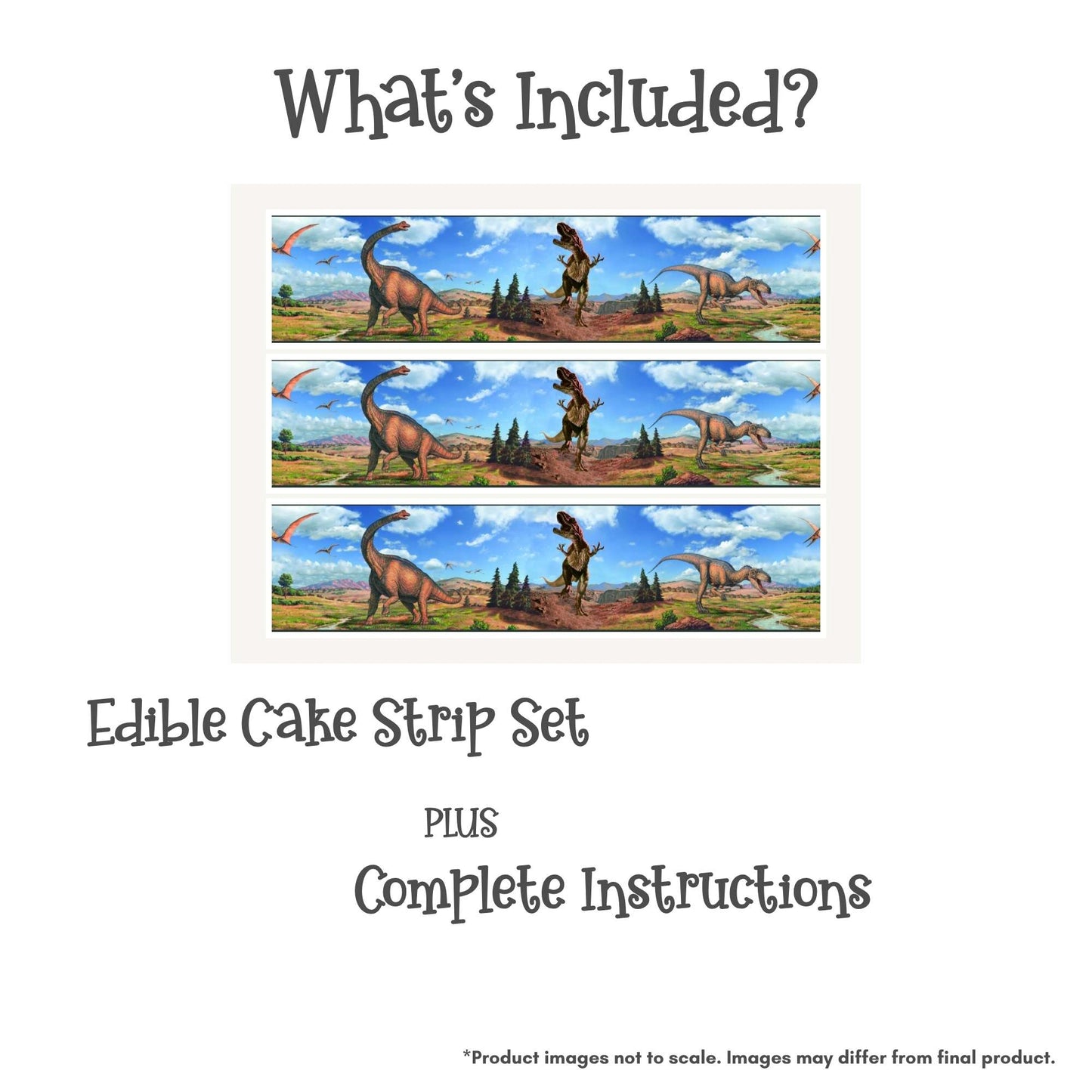 Prehistoric Dinosaurs Edible Cake Strips