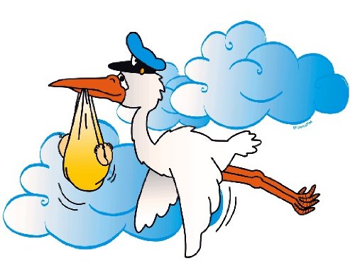 12 -Baby Shower Stork Edible Cupcake Toppers