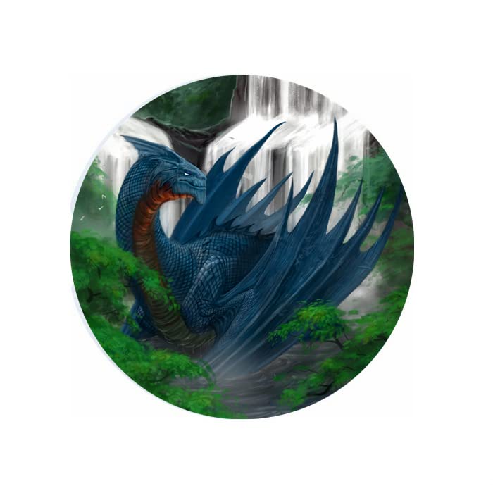 Blue Dragon #2 Ceramic Car Coaster Set 2.56" (2 Pack)