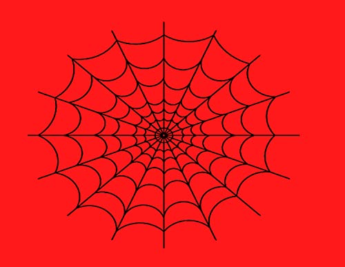Red Halloween Spider Web Edible Cake or Cupcake Topper fits 1/4 sheet cake or larger