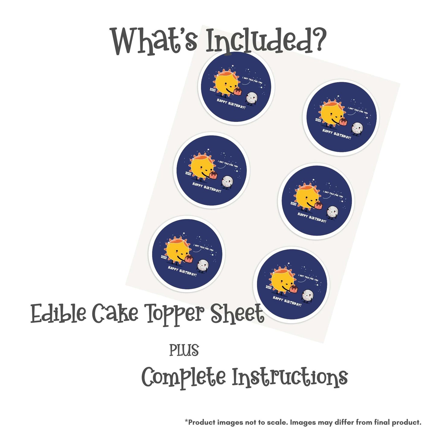 Wawawiwa Sun & Moon Birthday Edible Cake Topper