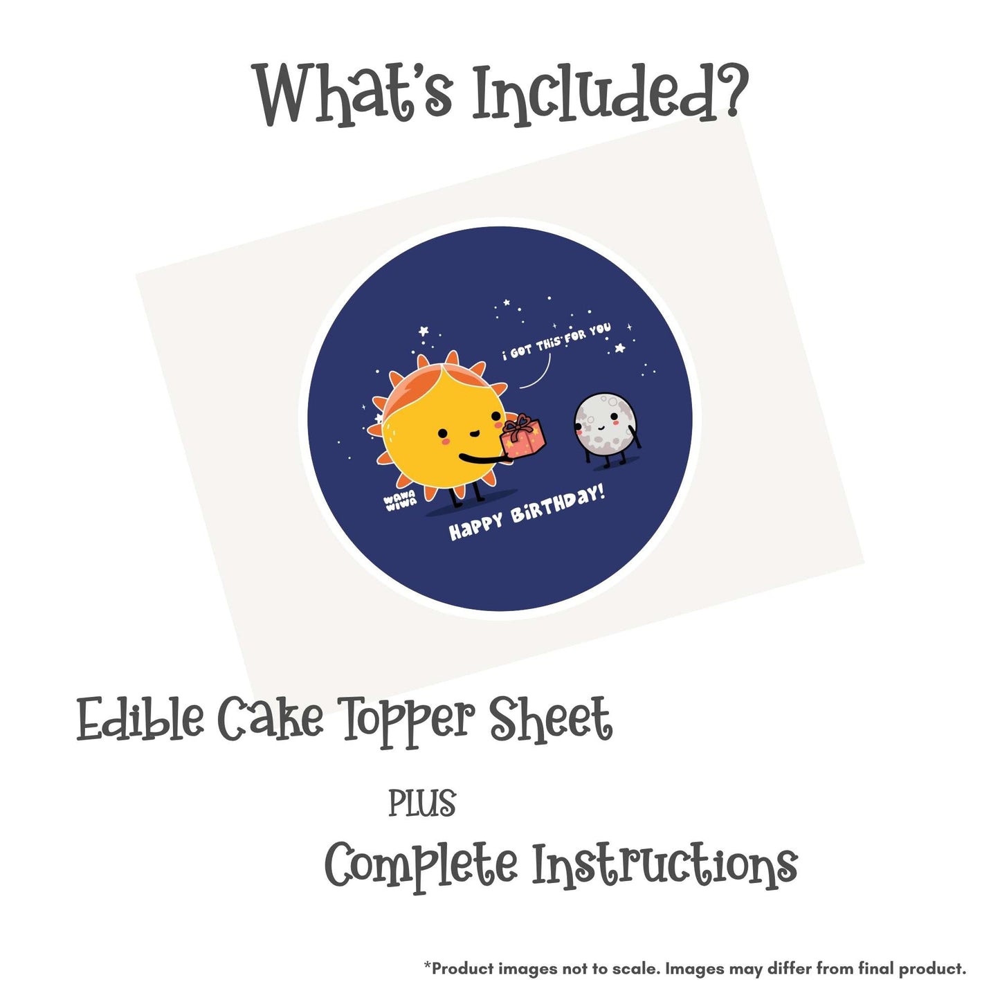 Wawawiwa Sun & Moon Birthday Edible Cake Topper