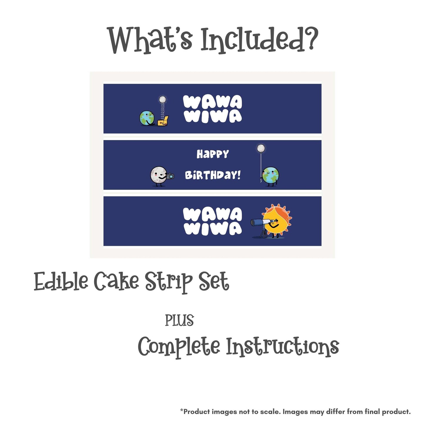 Wawawiwa Birthday Edible Cake Strips