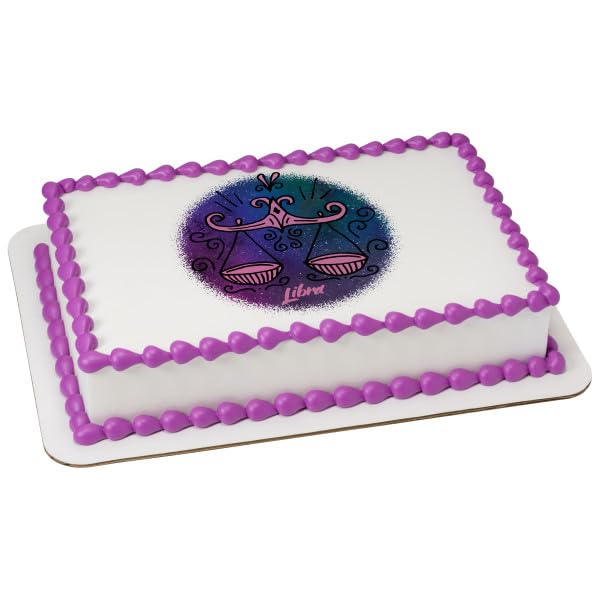 Libra Zodiac Sign PhotoCake® Edible Cake Topper Icing Image for 1/4 Sheet cake or larger