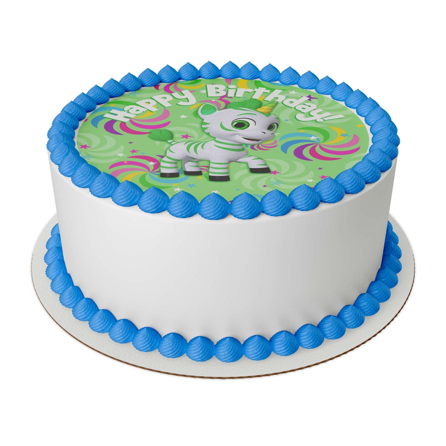 Zoonicorn Ene Pinwheel 8" Round Edible Cake Topper