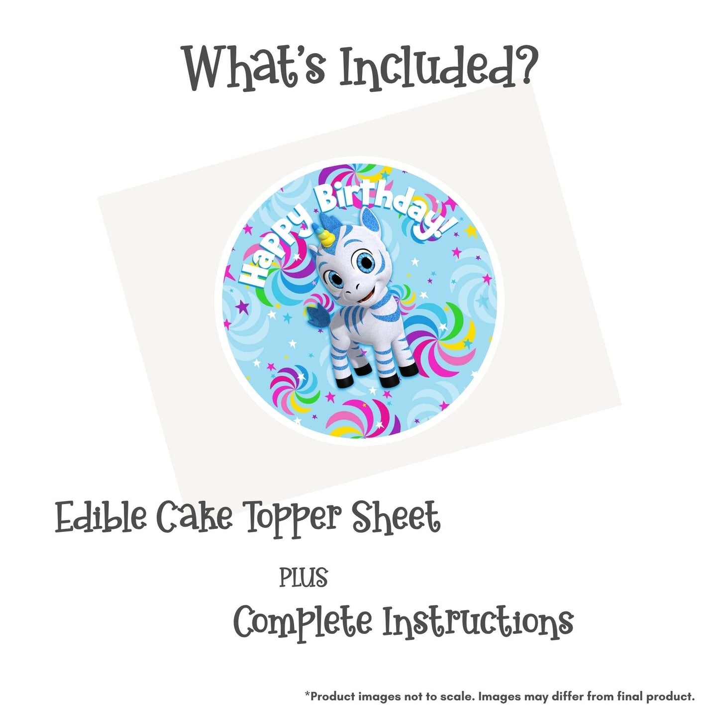 Zoonicorn Valeo Pinwheel 8" Round Edible Cake Topper