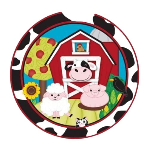 Baby Barn Yard Ceramic Car Coaster Set 2.56" (2 Pack)