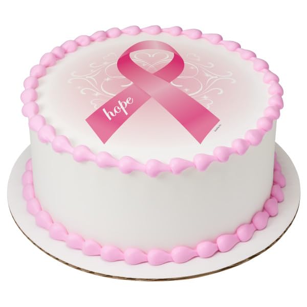 Breast Cancer Awareness Ribbon of Hope PhotoCake® Edible Cake Topper Icing Image for 6 inch Round cake or larger
