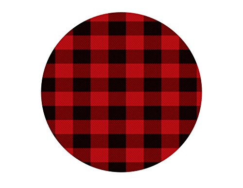 Red Plaid Birthday - Edible Cake/Cupcake Party Topper for 8 inch round cake or larger