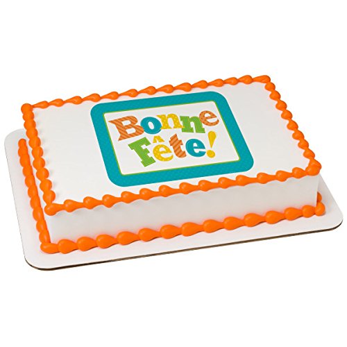 Bonne Fête PhotoCake® Edible Cake Topper Icing Image for 1/4 Sheet cake or larger
