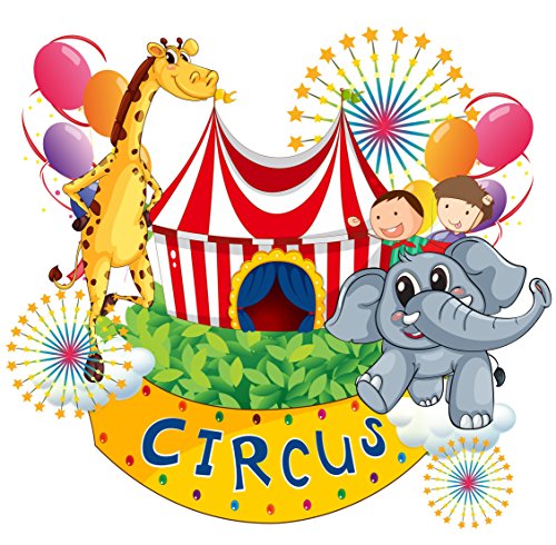 Circus Animals Birthday Edible Cake Image Topper 8 Inch Round