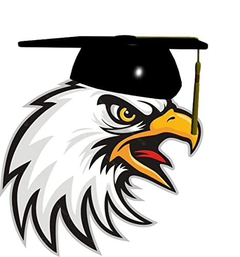 Eagle Mascot Graduation Edible Cake or Cupcake Topper fit 1/4 sheet cake or larger