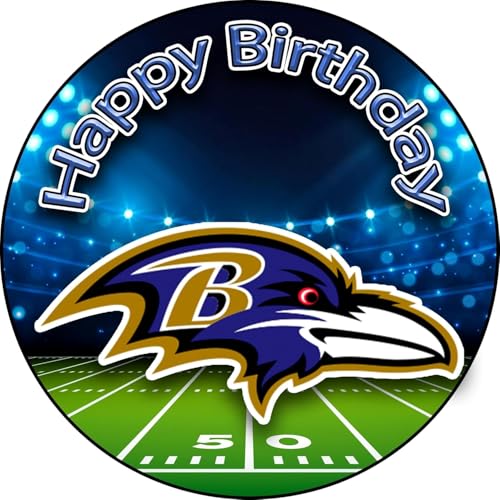 7.5 inch Ravens Themed Edible Cake Topper