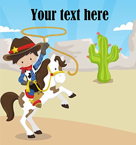 Cowboy Edible Cake Topper Decoration for 1/4 sheet cake or larger