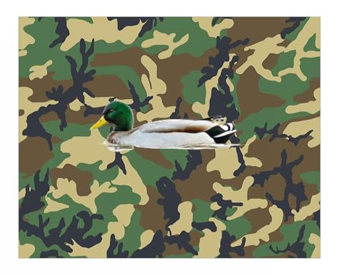 Camo with Mallard Duck Themed Edible Cake Topper Icing Image