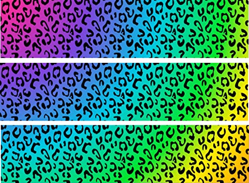 Rainbow Leopard Print Edible Cake Border Strips-3-2.5"x10" Strips Included
