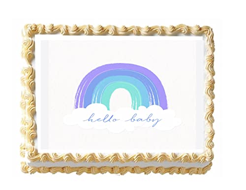 Hello Baby shower Edible Cake Topper
