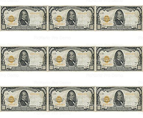 1,000 Dollar Bill Birthday - Designer Strips - Edible Cake Side Toppers - D20378
