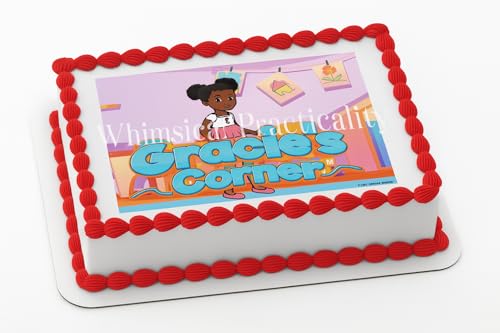 Gracie’s Corner Birthday Cake Topper – Quarter Sheet Size – Featuring Gracie & Friends – Vibrant Party Decoration for Kids' Celebrations