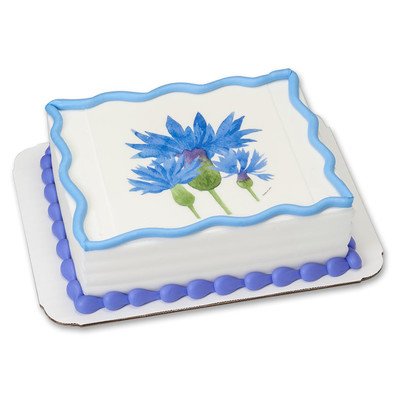Watercolor Flowers Edible Icing Image for 1/4 sheet cake