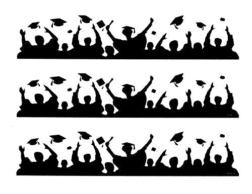 Graduation Silhouette Edible Cake Strips