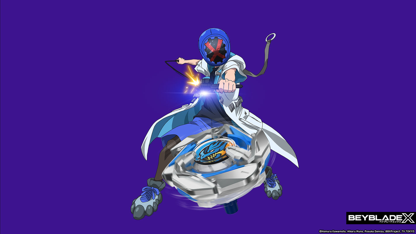 BEYBLADE X Cake Topper Decoration – Anime Battle Scene with Character and Spinning Top fits 1/4 Sheet cake or larger