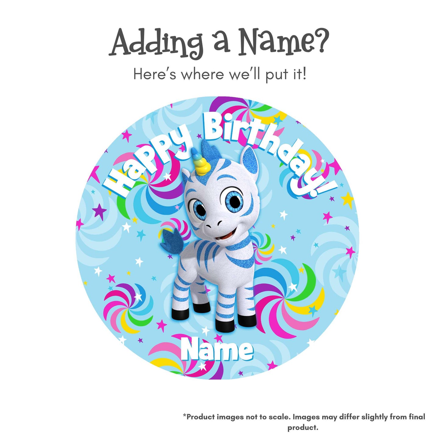 Zoonicorn Valeo Pinwheel 8" Round Edible Cake Topper