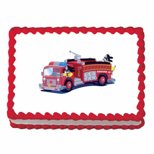 Firetruck ~ Edible Cake / Cupcake Topper
