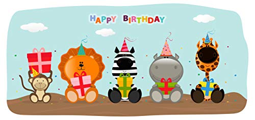 Jungle Animals Birthday - Edible Cake/Cupcake Party Topper!!! for 1/4 sheet cake