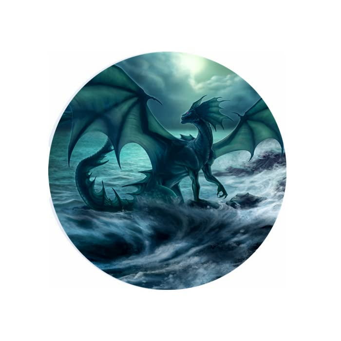 Blue Dragon Ceramic Car Coaster 2.56" (2 Pack)