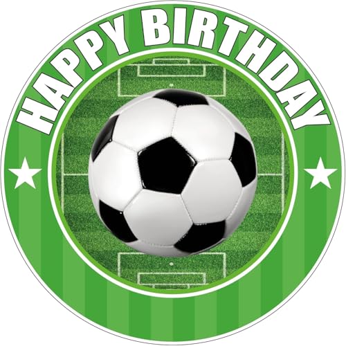 Soccer Edible Cake Topper Icing Image fits 8 inch round or larger cake