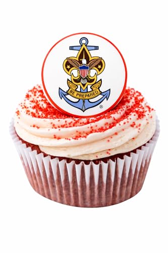 Sea Scouts Cupcake Rings – Set of 12 | Sea Scout Emblem Cupcake Toppers | Party Decorations for Pack Meetings & Scouting Events