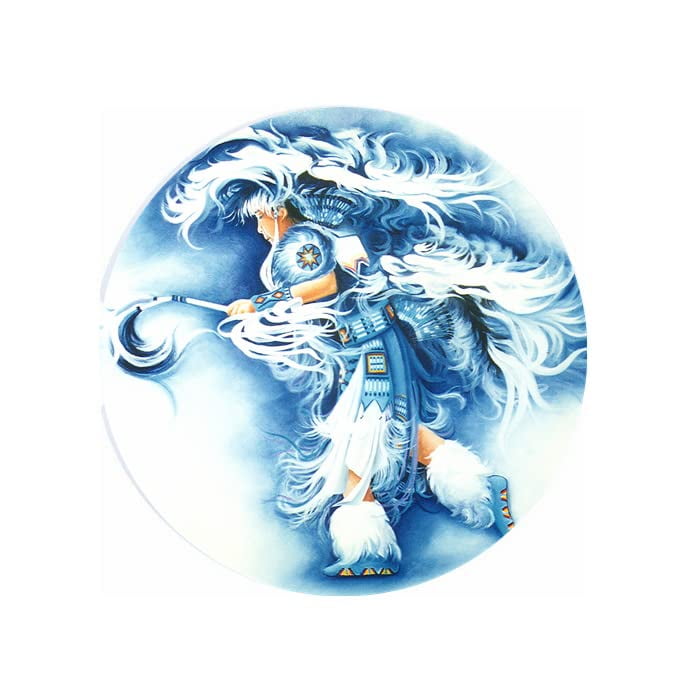 Native American Fancy Dancing Ceramic Car Coaster Set 2.56" (2 Pack)