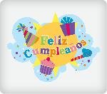 Feliz Cumpleanos Icons Edible Icing Image (8 inch Round)