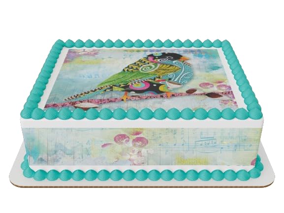 Happy Bright Bird Edible Icing Sheets- Assorted Image Cake Toppers-Frosting Sheets- Cookies- Cupcake Toppers