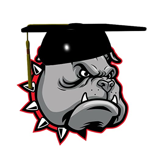 Bulldog Mascot Graduation Edible Cake or Cupcake Topper fit 1/4 sheet cake or larger
