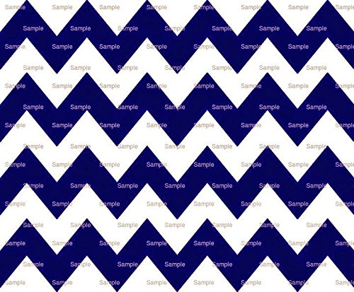 1/4 Sheet Cake - Navy Blue Chevron Background Birthday - Edible Cake or Cupcake Topper - D10011