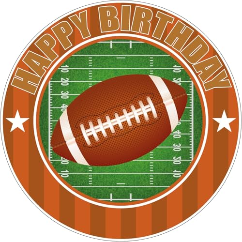 Foot Ball Edible Cake Topper Icing Image fits 8 inch round or larger cake