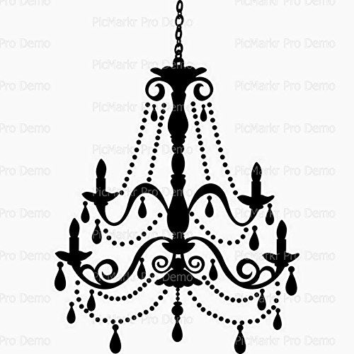 6" Round Cake - Chandelier - Edible Cake or Cupcake Topper - D9950