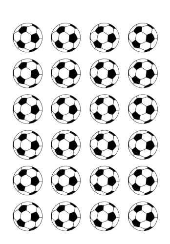30 x Soccerball Themed Edible Cupcake Toppers | Uncut on Wafer Sheet- Qty 30-1.5” each