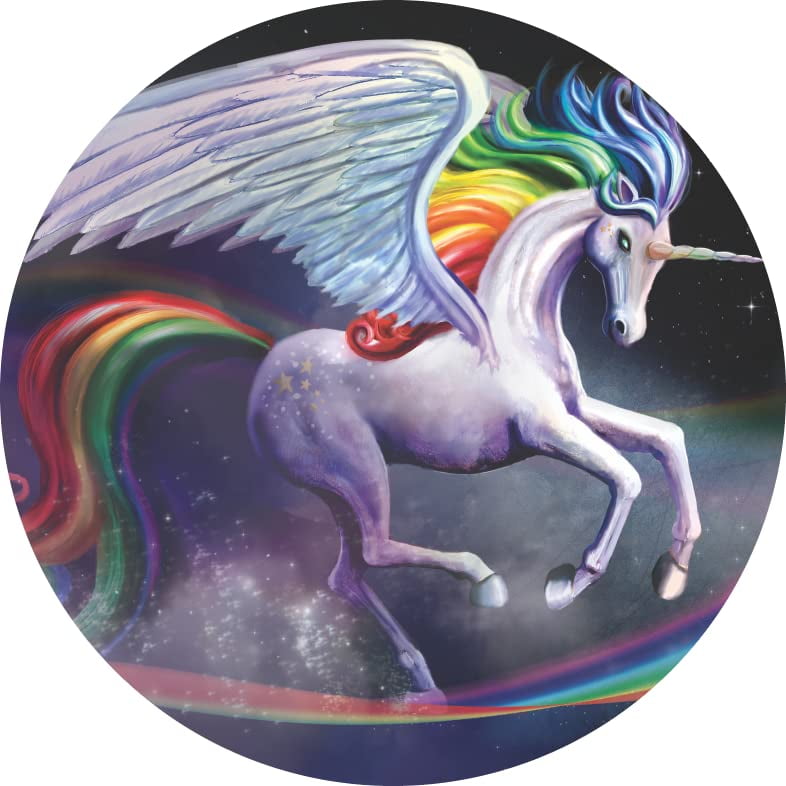 Unicorn Rainbow Ceramic Car Coaster Set 2.56" (2 Pack)