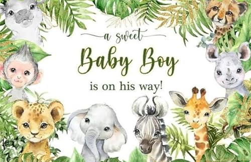 Sweeet Baby Boy Zoo Jungle Animals Edible Icing Sheets-fits 1/4 sheet cake or larger