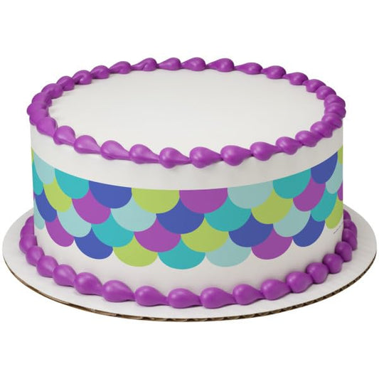Mermaid Scales Edible Image Edible cake border 3 Strips 2.5x10.5 inchs in size