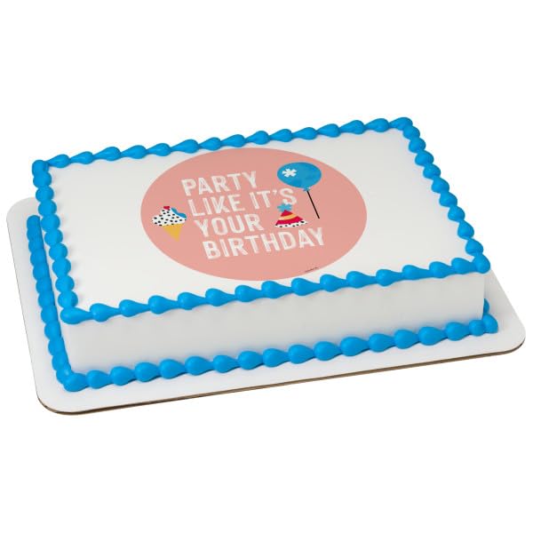 Party Like It's Your Birthday Edible Icing Sheets- Assorted Image Cake Toppers-Frosting Sheets- Cookies- Cupcake Toppers
