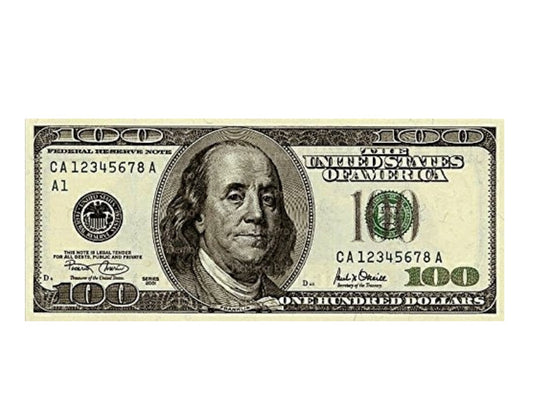 1/4 Sheet Cake - 100 Dollar Bill - Edible Cake or Cupcake Topper