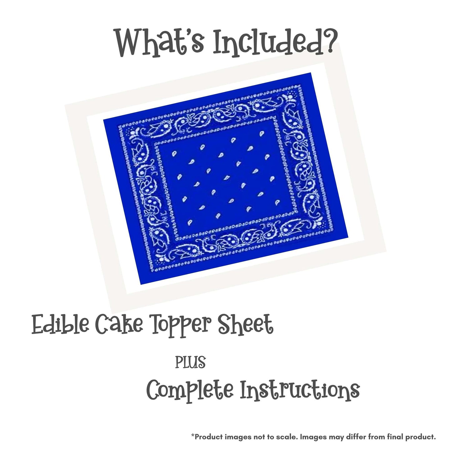 Blue Paisley Bandana Quarter Sheet Edible Cake Topper