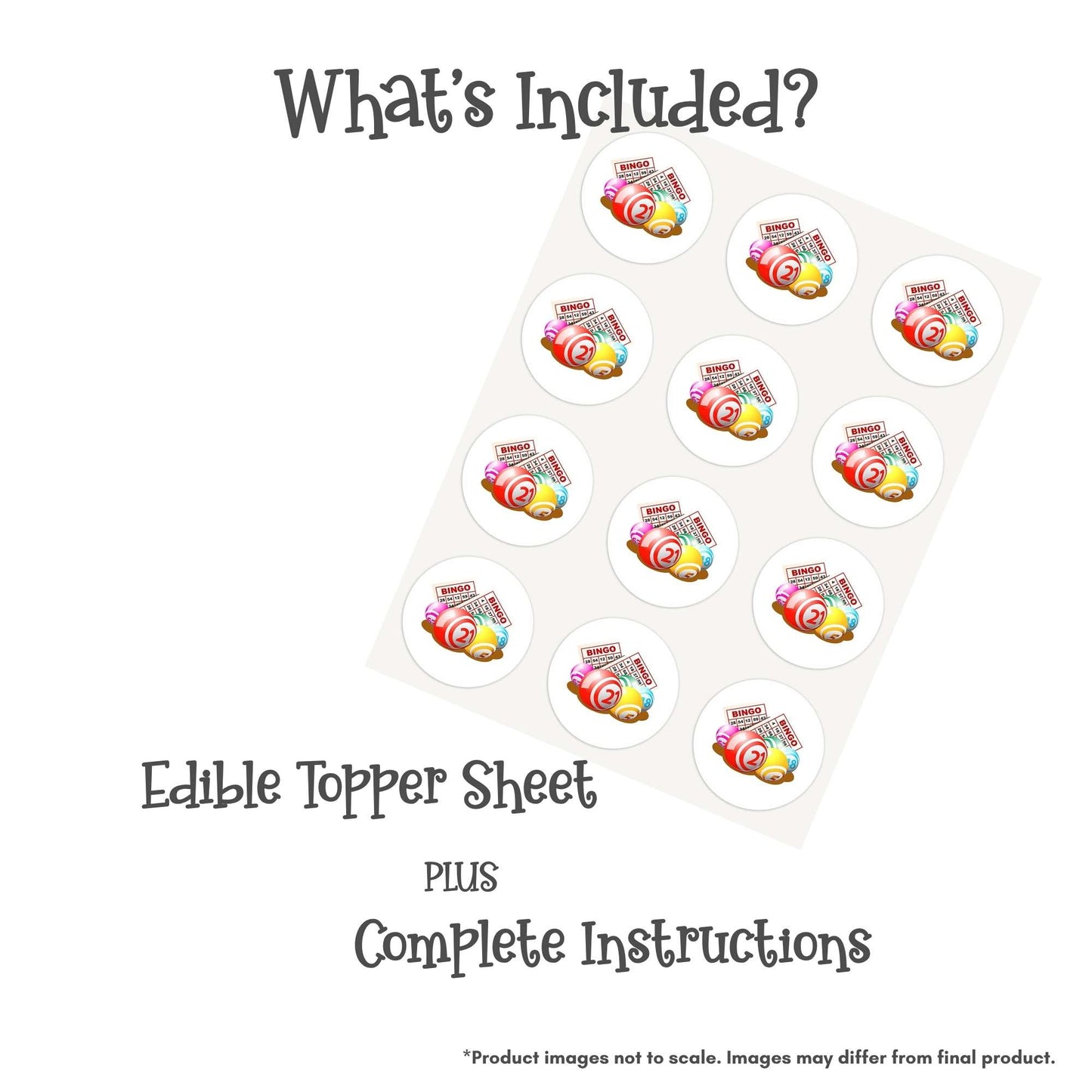 Bingo Balls Edible Cake Topper