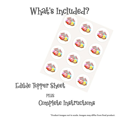 Bingo Balls Edible Cake Topper