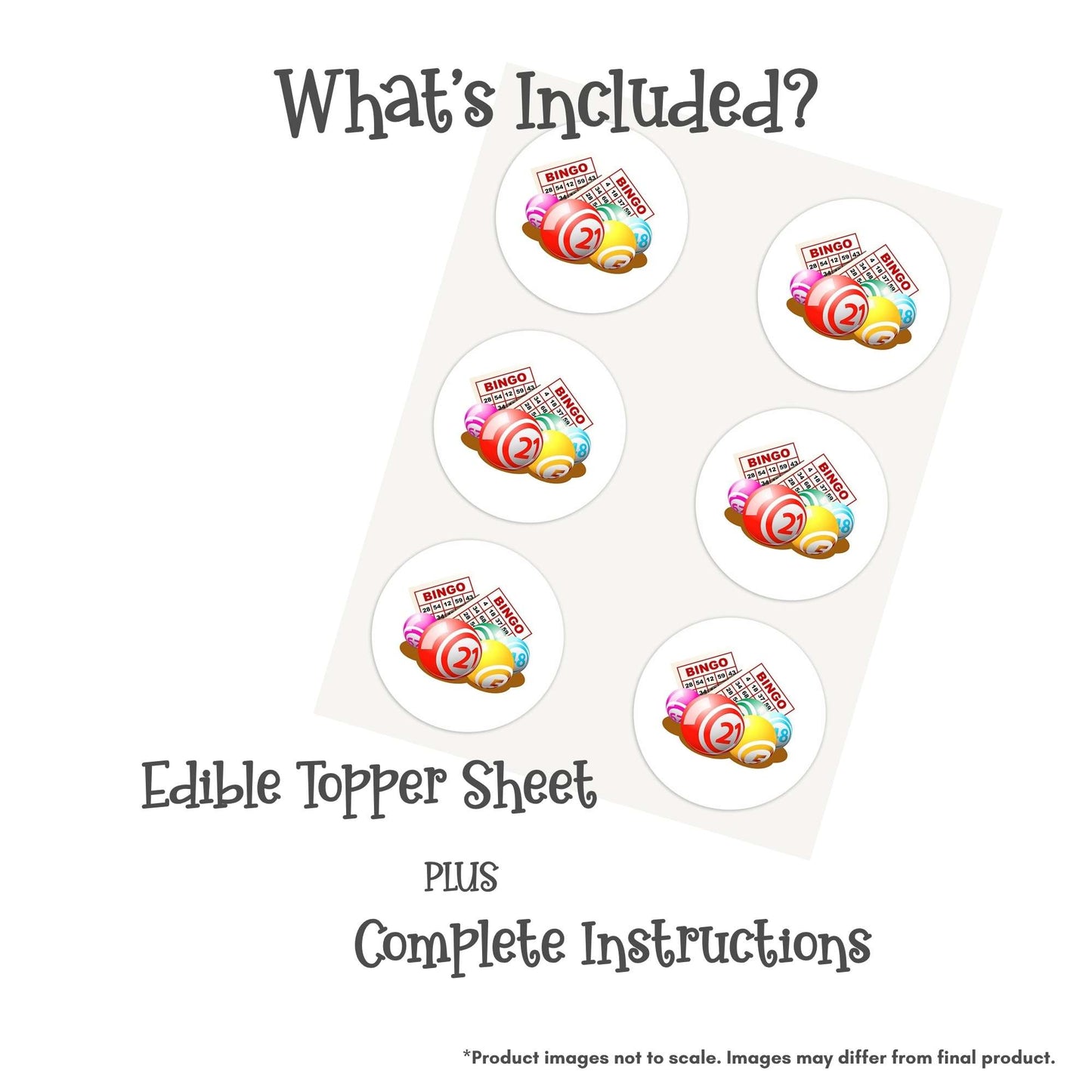 Bingo Balls Edible Cake Topper